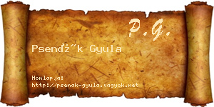 Psenák Gyula névjegykártya