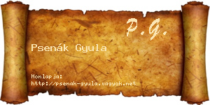 Psenák Gyula névjegykártya